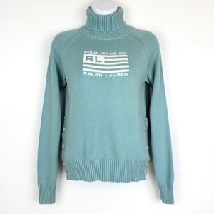 Polo Jeans Co/Ralph Lauren Teal/Cream Sweater M